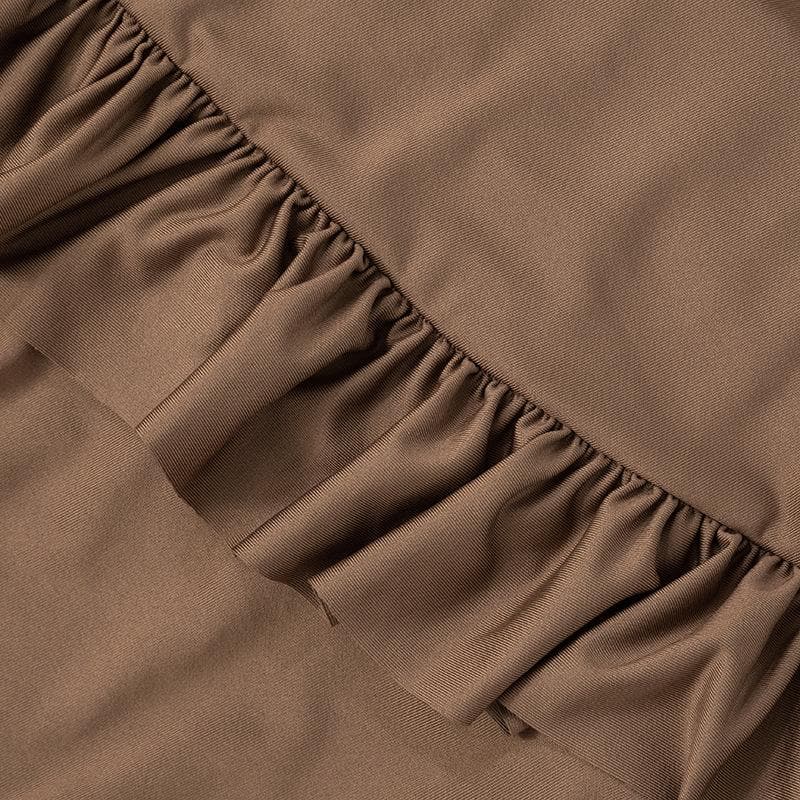 Square neck ruffle high slit cami maxi dress