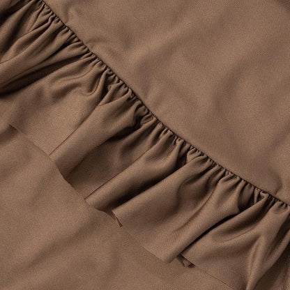 Square neck ruffle high slit cami maxi dress