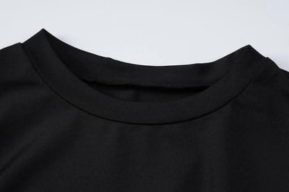 Gloves contrast long sleeve crewneck maxi dress-final-sale