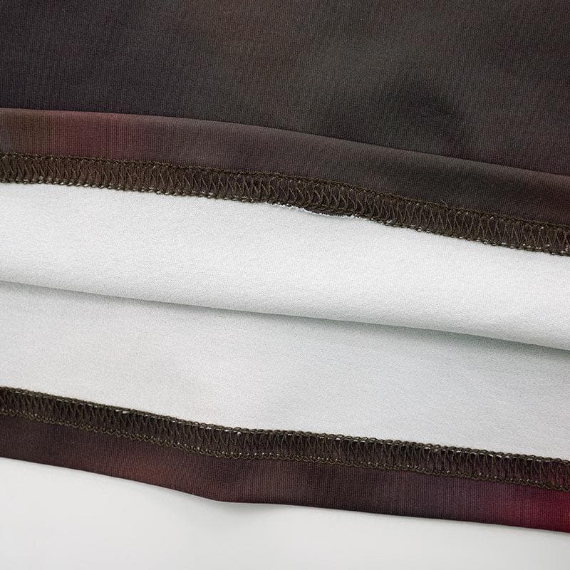 Print backless contrast tube maxi dress