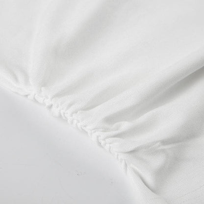 Off shoulder knotted ruched solid top
