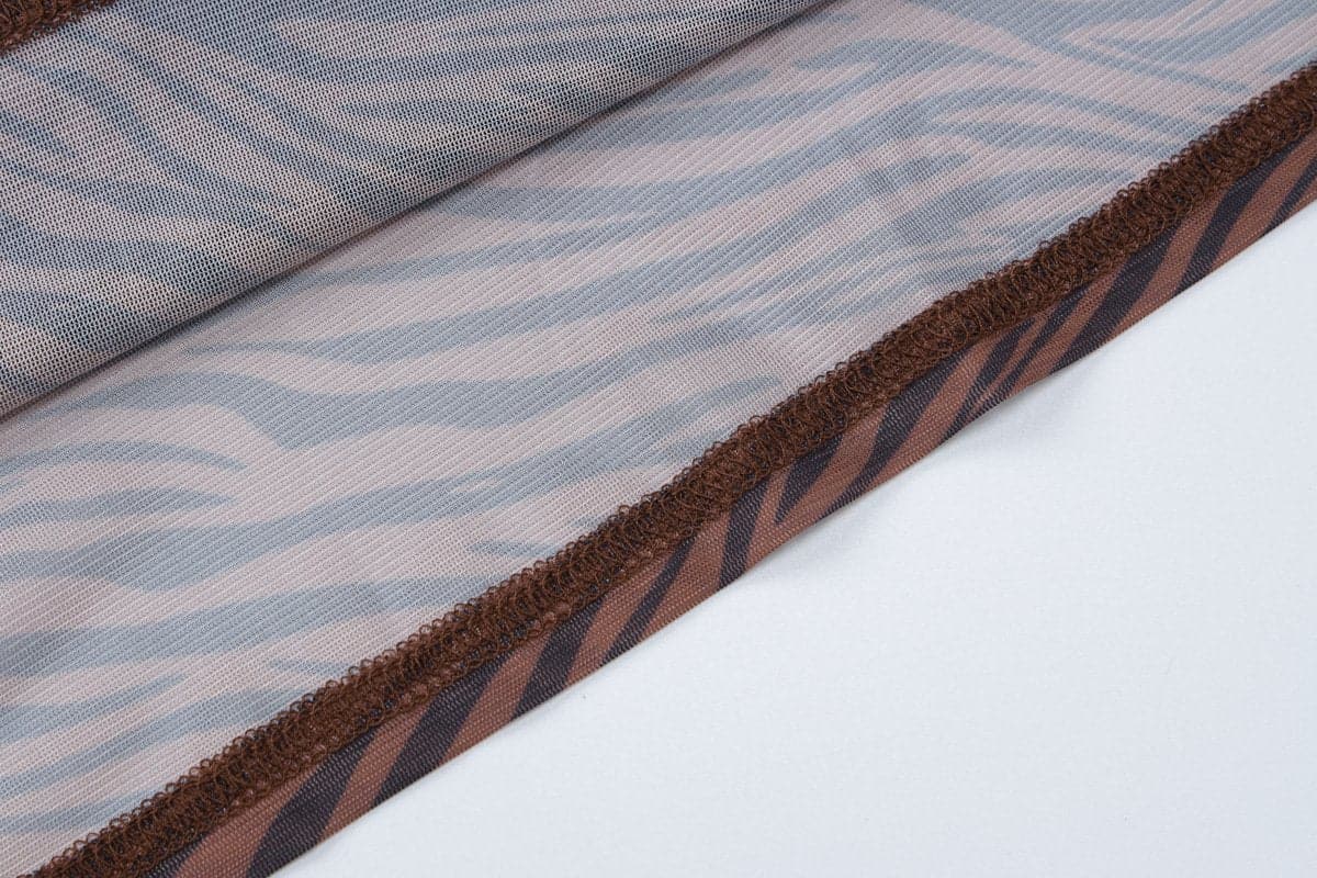 Tiger print sheer mesh cami maxi dress