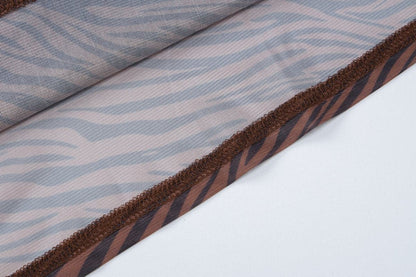 Tiger print sheer mesh cami maxi dress