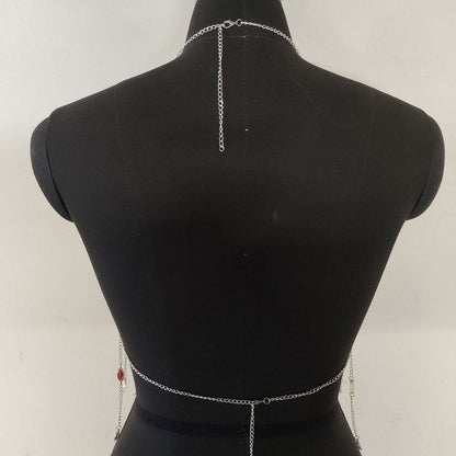 V neck halter tassels backless crop top