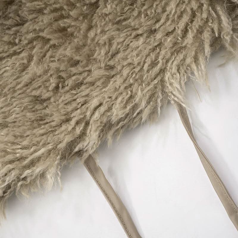 Halter fluffy self tie shrug top