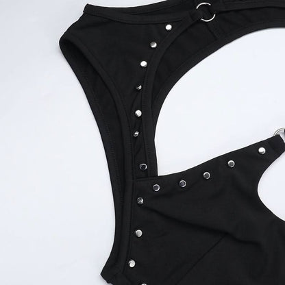 Sleeveless hollow out o ring jumpsuit