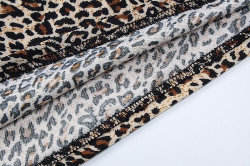 Leopard print u neck backless cami top