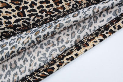 Leopard print u neck backless cami top