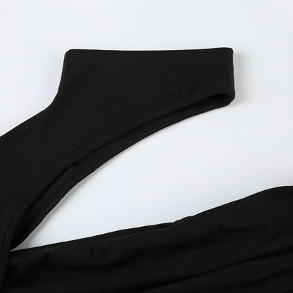 Halter irregular solid ruched top