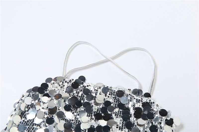 Glitter cross back self tie cami top