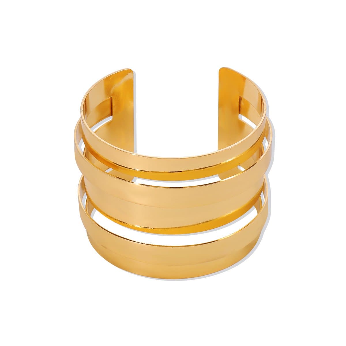Layered open solid hollow out bracelet