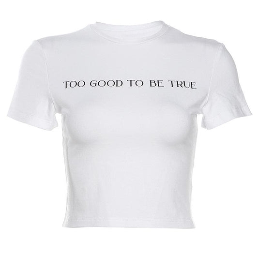 Short sleeve letter print solid top