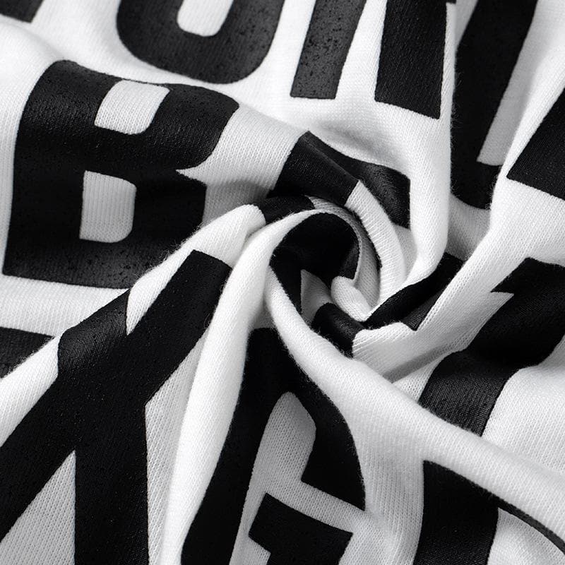 Short sleeve contrast letter print crop top
