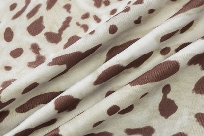 Leopard print bowknot ruffle tube mini skirt set