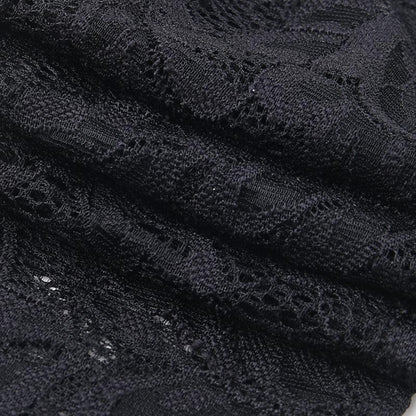 Lace solid long sleeve corset off shoulder top