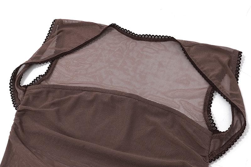 Cap sleeve mesh ruffle solid top