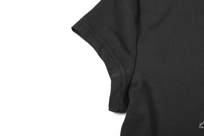 Short sleeve crewneck beaded top