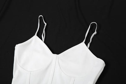 Lace v neck patchwork ruffle solid cami top
