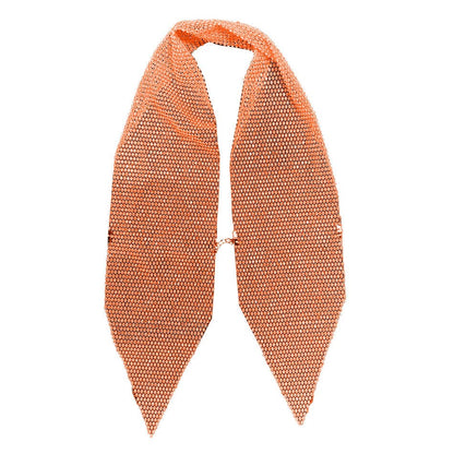 Halter fishnet beaded see through metal chain top