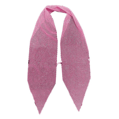 Halter fishnet beaded see through metal chain top