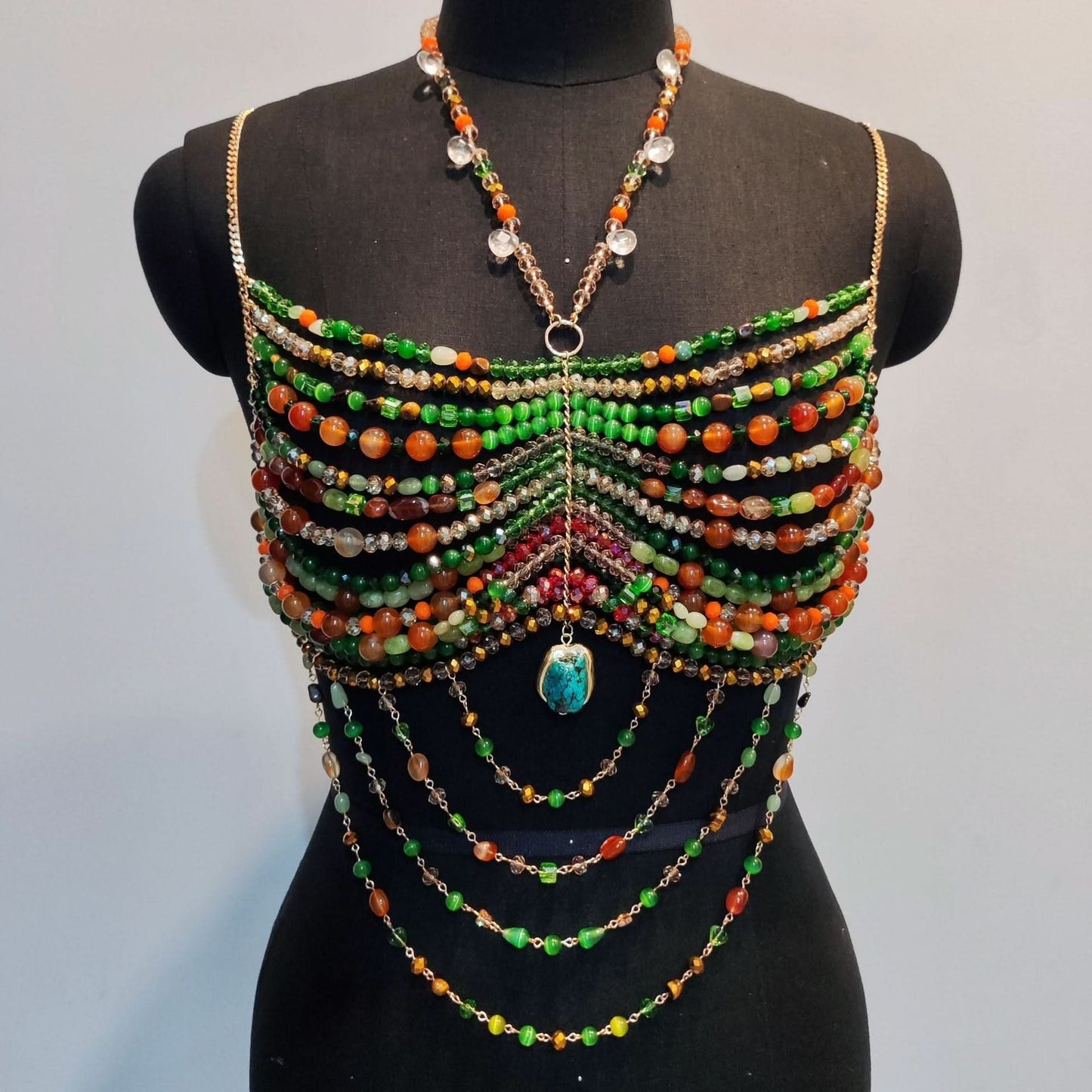 Halter pendant hollow out o ring cut out top