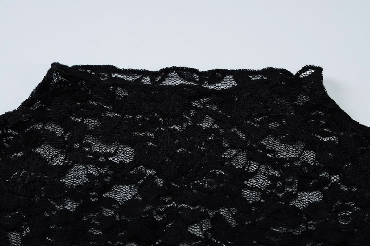 Long sleeve high neck lace top