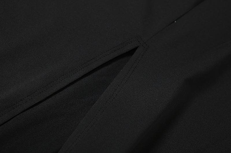 Halter backless slit solid sleeveless hollow out cut out maxi dress