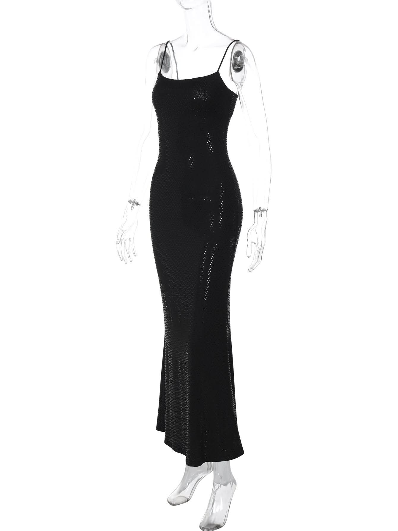 U neck polka dot cami maxi dress