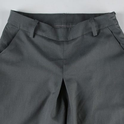 Zip-up wide leg medium rise pant