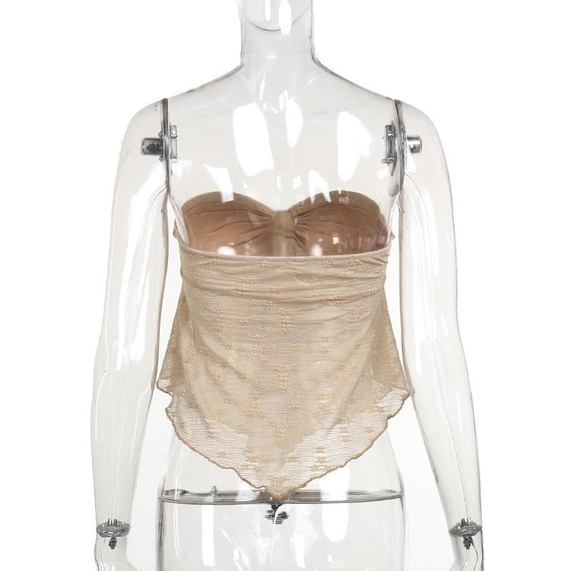 Sweetheart neck ruched ruffle tube top