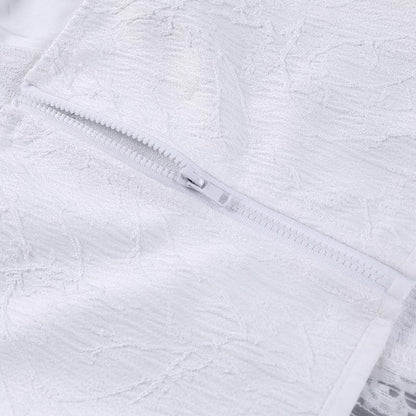 High neck butterfly long sleeve button lace up zip-up top