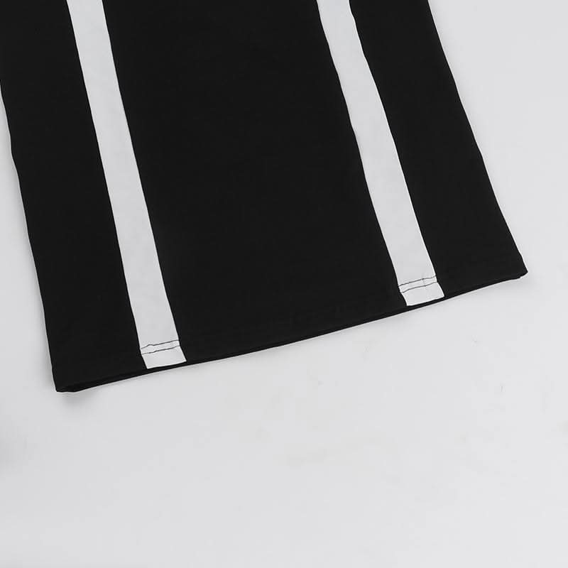 Long sleeve off shoulder contrast backless maxi dress