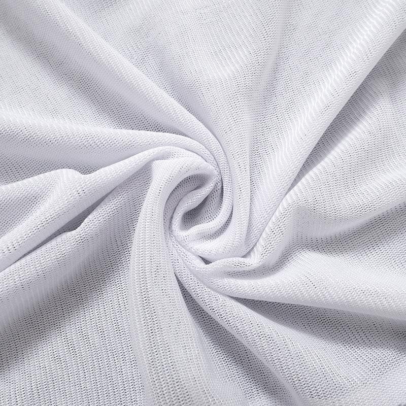 Sheer mesh see through backless ruffle slit cap sleeve maxi dress