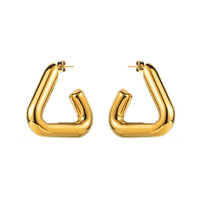 Triangular solid drop earrings
