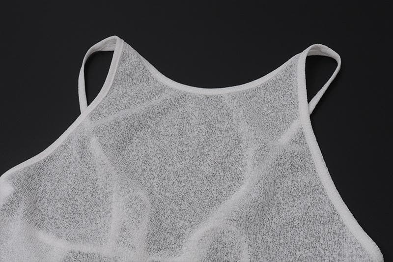 Chiffon see through 2 piece cami top