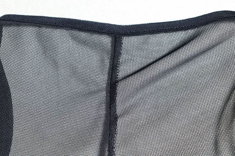 Halter long sleeve mesh patchwork beaded mini dress