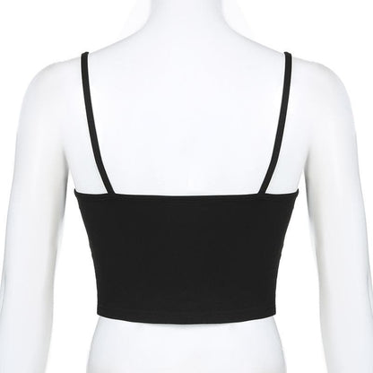 Bowknot lace patchwork backless cami top