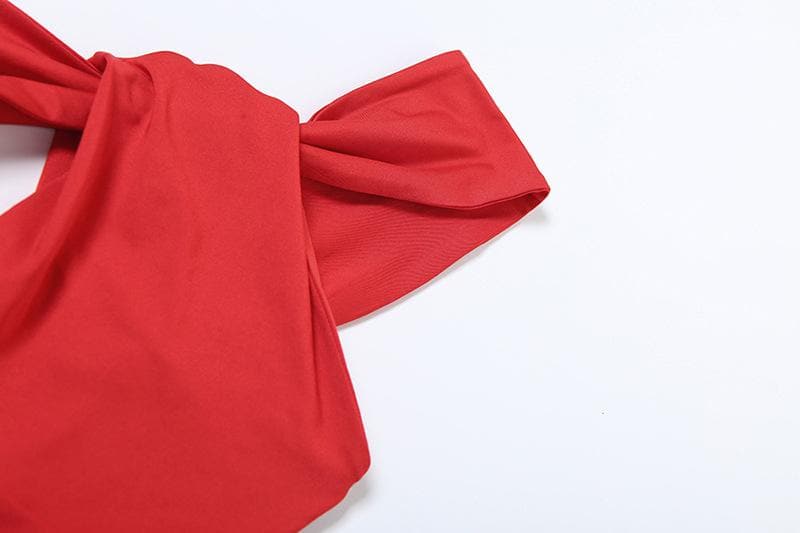 One shoulder ruched hollow out solid cami cut out maxi dress