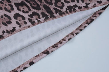 Leopard print u neck backless cami maxi dress