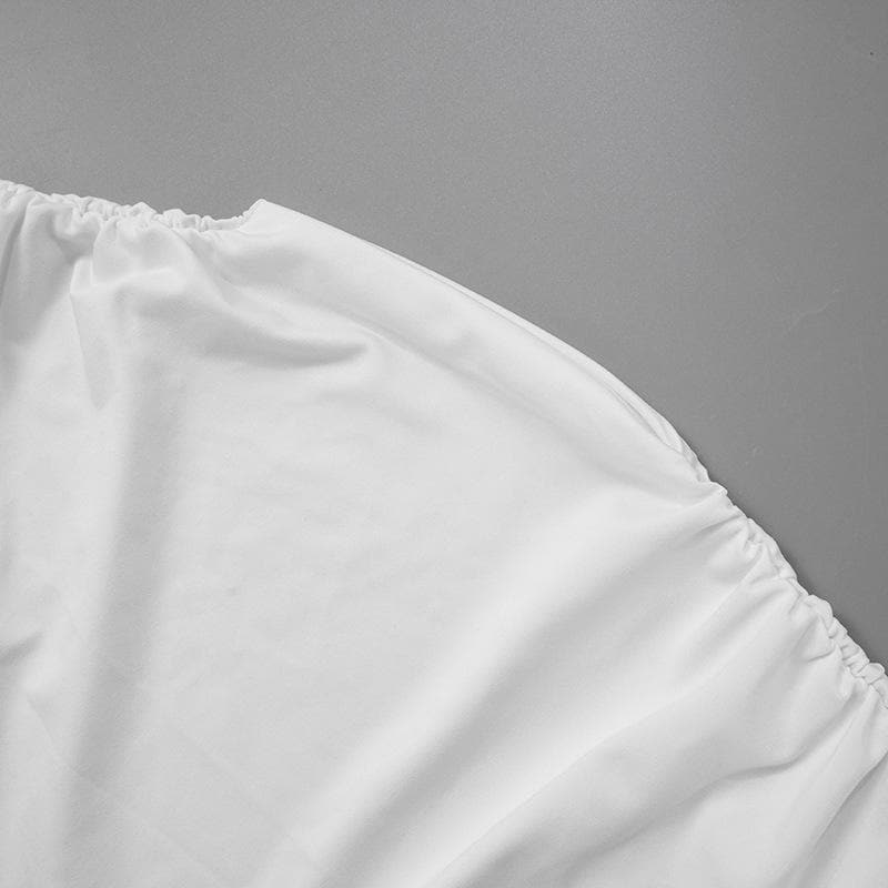 Cap sleeve ruched solid mini skirt set