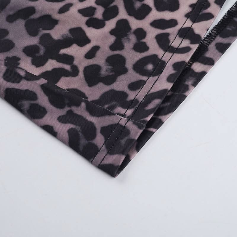 Leopard print square neck backless cami maxi dress