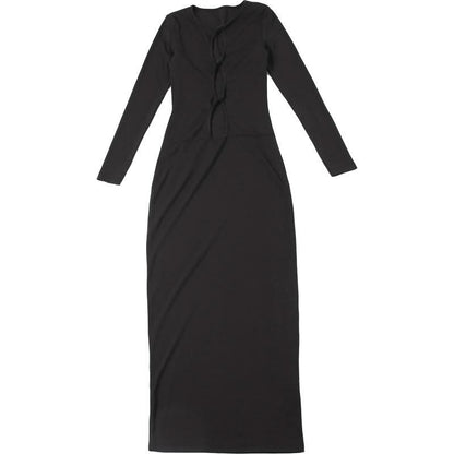 Long sleeve hollow out cut out maxi dress