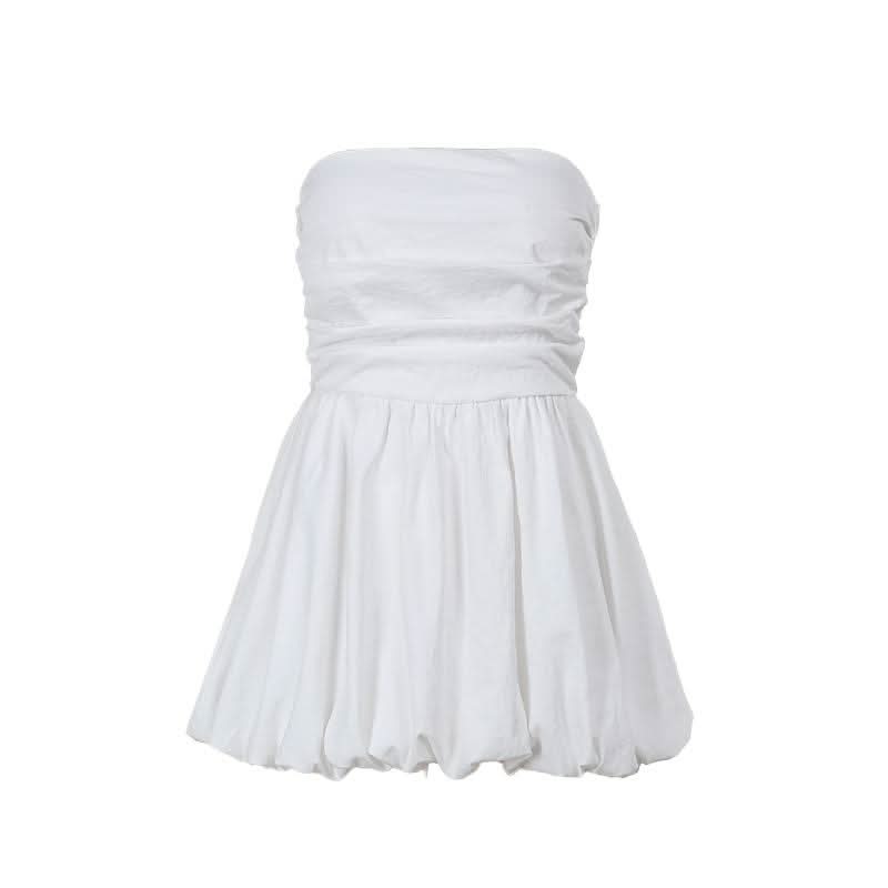 Backless ruched tube mini dress