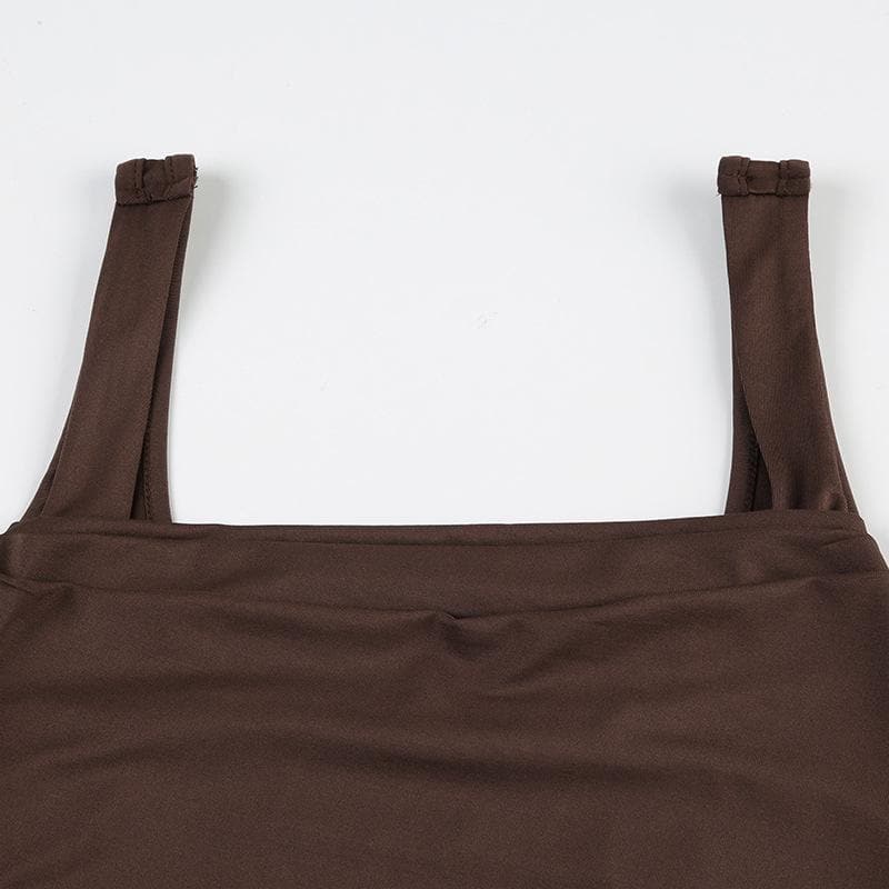 Sleeveless ruched solid backless cami top