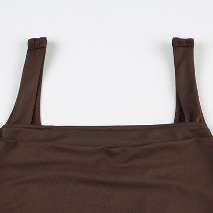 Sleeveless ruched solid backless cami top