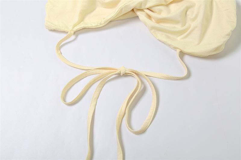 Gloves one shoulder high slit self tie maxi skirt set-final-sale