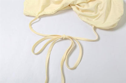 Gloves one shoulder high slit self tie maxi skirt set-final-sale