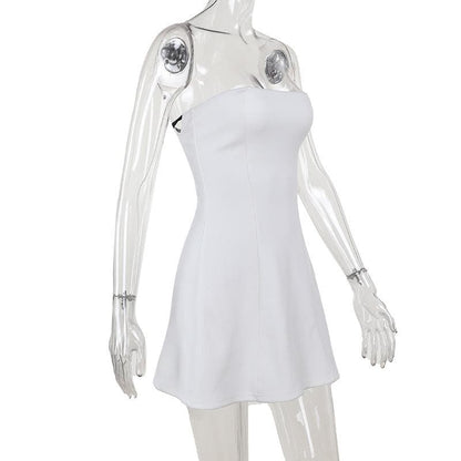 Backless bowknot tube mini dress