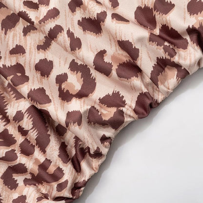 Short sleeve leopard print ruched mini dress