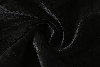 Halter velvet flower applique backless top